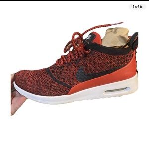 Nike Red and Black Knit Sneakers